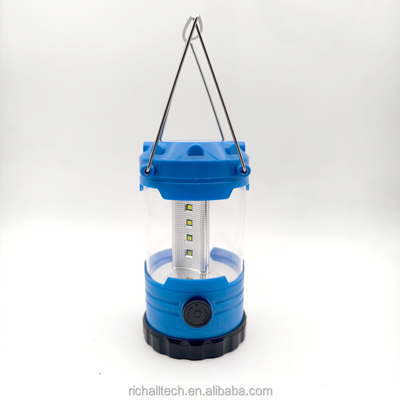 Portable camping work light with metal hook